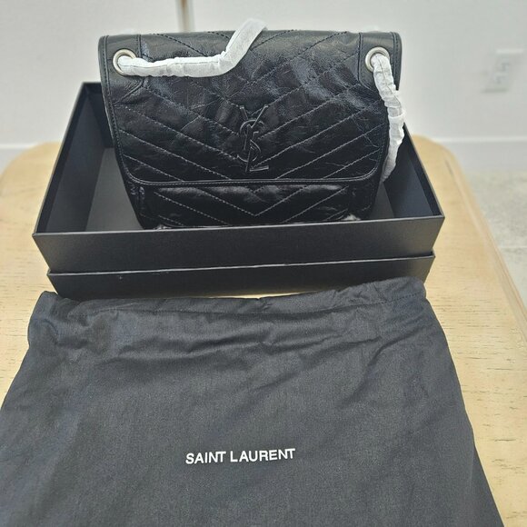 Yves Saint Laurent Handbags - Brand New Authentic Yves Saint Laurent Med. Niki Vintage Crossbody, Black - NWT